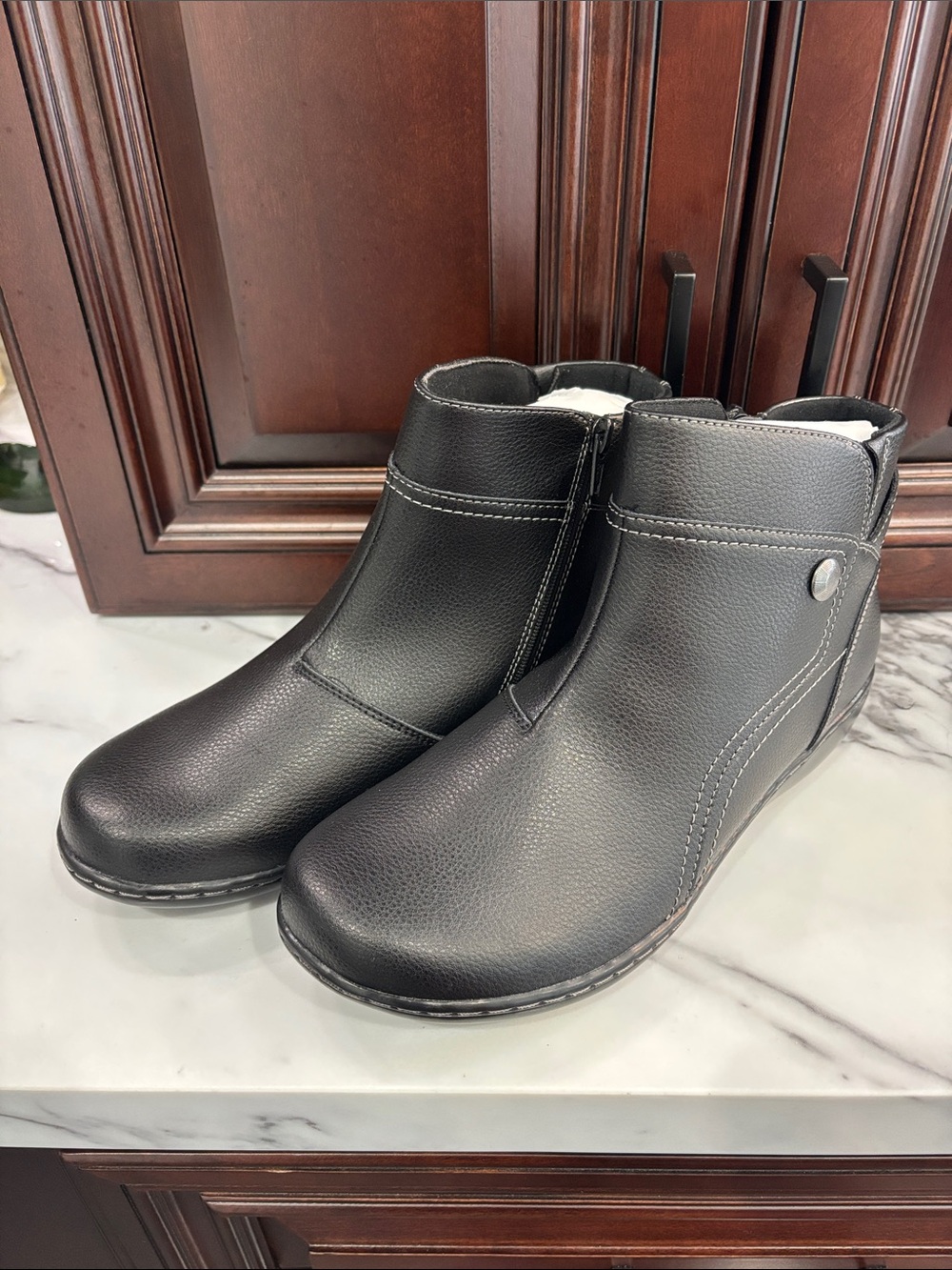 Clark’s Women's Black Ankle Boots with Side Zip